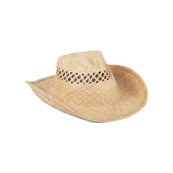 Womens The Desert Cowboy - Straw Fedora Hat in Natural