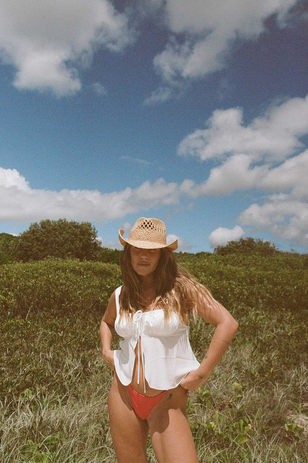 The Desert Cowboy - Straw Fedora Hat in Natural