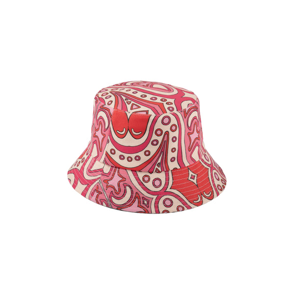 Womens Shore Bucket - Cotton Bucket Hat in Red
