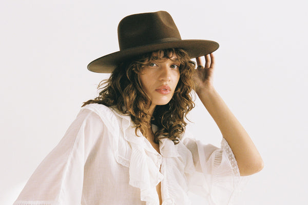 Espresso Rancher - Wool Felt Fedora Hat in Brown