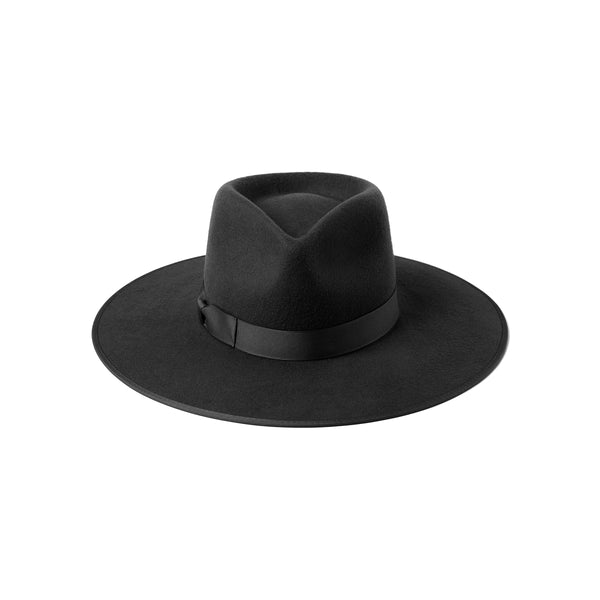 Mens Noir Rancher - Wool Felt Fedora Hat in Black