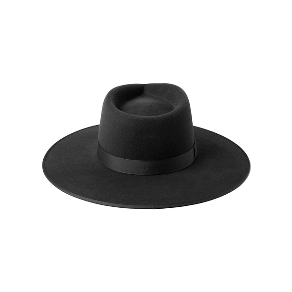 Mens Noir Rancher - Wool Felt Fedora Hat in Black