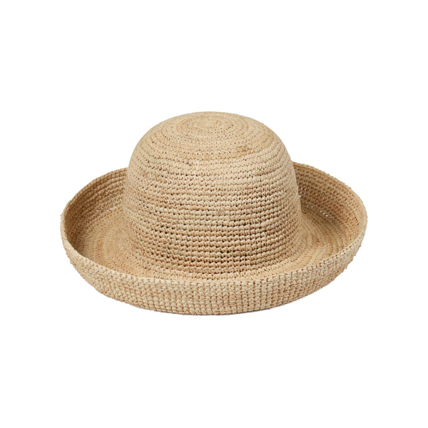Womens Raffia Cruiser - Straw Boater Hat in Natural