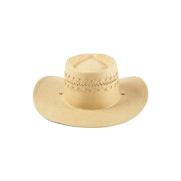 Womens The Baja - Straw Fedora Hat in Yellow