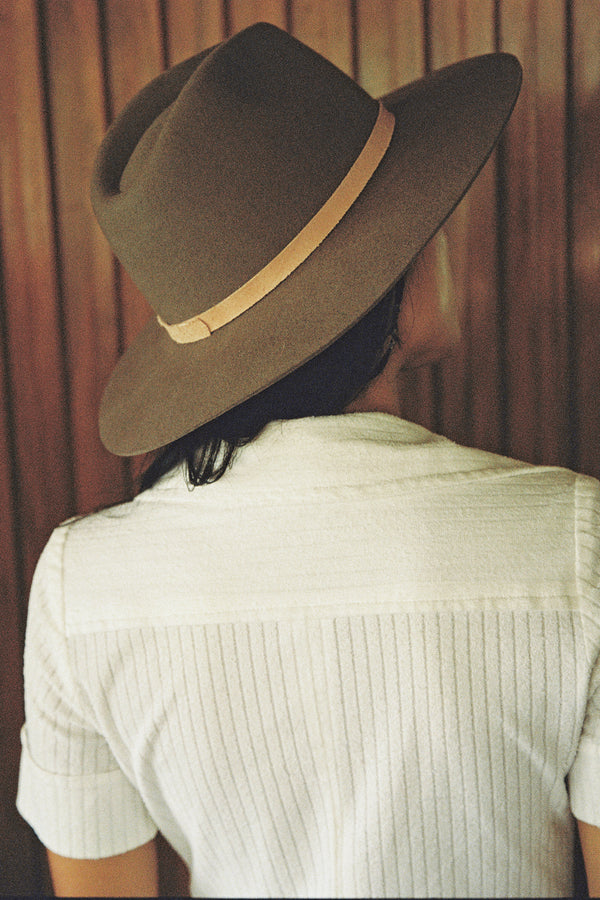 The Grove - Wool Felt Fedora Hat in Brown