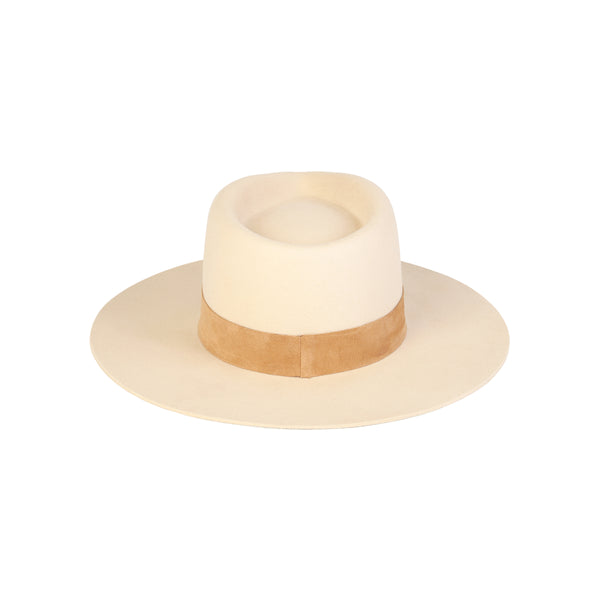 Mens The Mirage - Wool Felt Fedora Hat in White