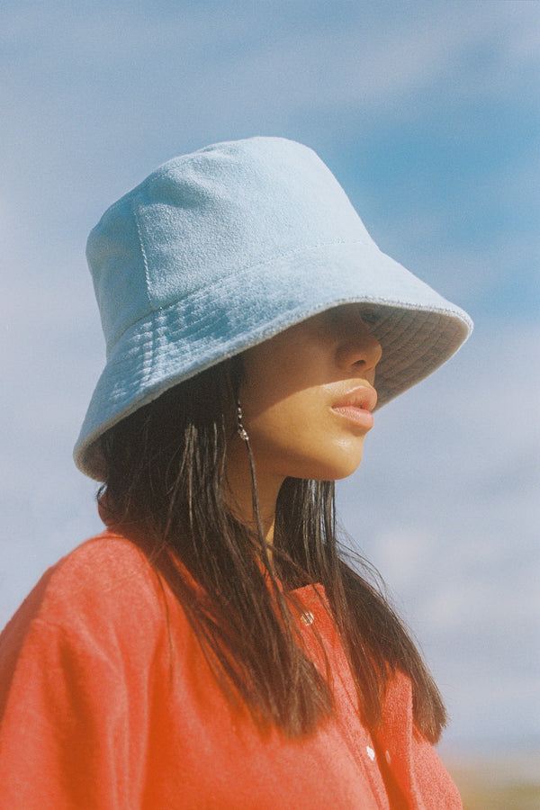 Wave Bucket - Cotton Bucket Hat in Blue