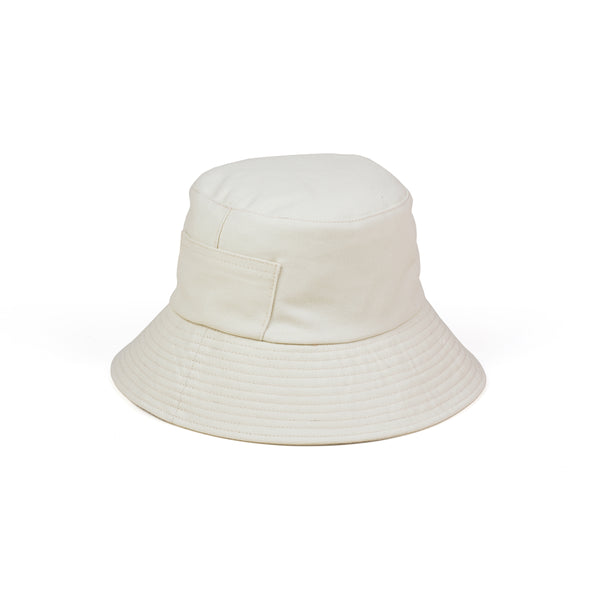 Mens Wave Bucket Hat - Cotton Bucket Hat in Beige