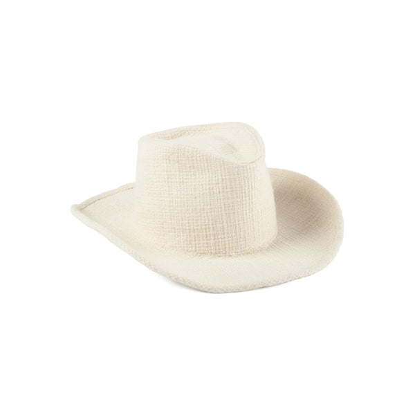 Womens The Sandy - Tweed Fedora Hat in White